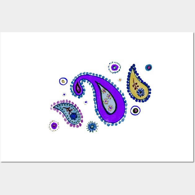 purple cashmere - velvet paisley Wall Art by Zamen